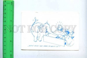 202009 GERMANY Humor Elephant pesters nude girl old postcard