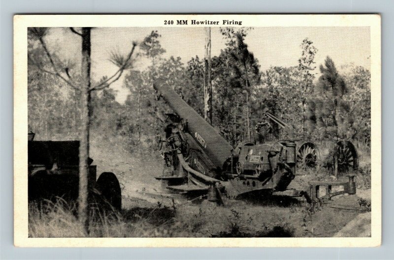 240 MM Howitzer Firing, US Military, Chrome Postcard