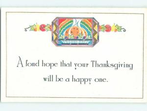 Unused Divided-Back thanksgiving PUMPKIN ON A PLATE r3842@