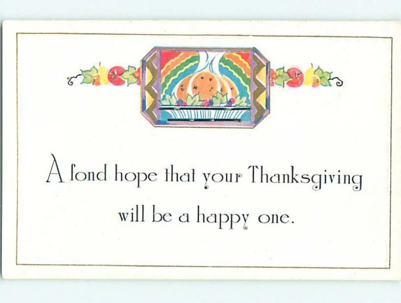 Unused Divided-Back thanksgiving PUMPKIN ON A PLATE r3842@