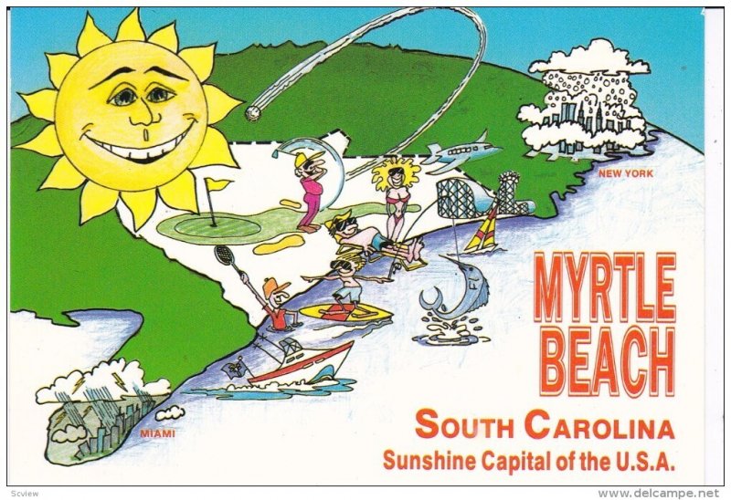 MYRTLE BEACH, South Carolina, 50-70s; Greetings, Sunshine Capital of the U.S.A.