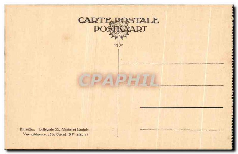 Old Postcard Brussels Collegiate Ss Michel Gudule External view