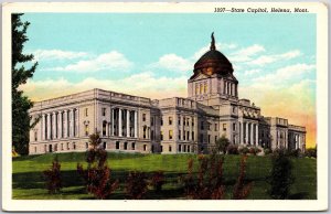 Helena Montana MT, State Capitol Building, Lawn Grass, Field, Vintage Postcard