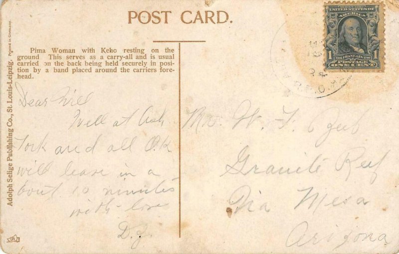 Keho (Burden Basket of Pima Indian) Native Americana 1910 Vintage