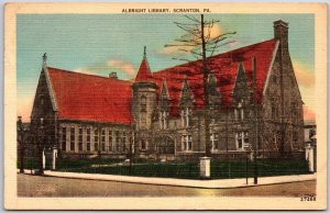 Scranton PA-Pennsylvania,1952 Albright Memorial Public Library, Vintage Postcard