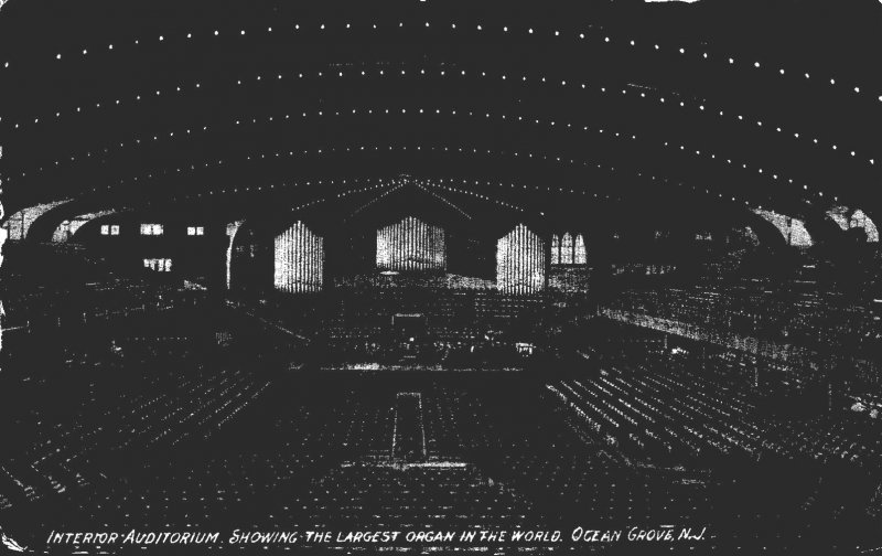 New Jersey Ocean Grove Auditorium Interior Showing Largest Organ In The World...