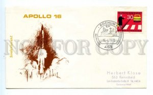 494743 GERMANY 1972 year Apollo 16 Bochum special cancellation SPACE COVER
