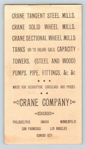 Wind Mill The Crane Tangent Wheel Steel Mill Girl Cows Farm Victorian Trade Card