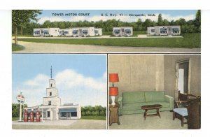 MI - Marquette. Tower Motor Court & Standard Oil  Gas Station  ca 1950