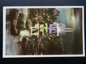 Hampshire SOUTHSEA The Illuminated Fountain & Rock Gardens c1938 RP Postcard