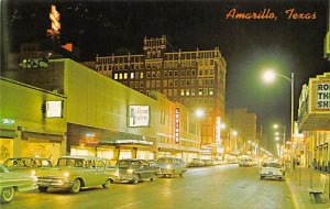 View Of Polk Street At Night - Amarillo, Texas TX  