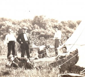 RPPC Hunters Camp Tent Gentleman Outdoors Real Photo Postcard