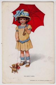 Girl, Puppy and Umbrella