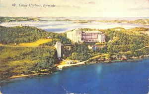BERMUDA 1930-40s Postcard Aerial View Castle Harbour
