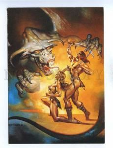 195424 dragon pit by Boris Vallejo old postcard