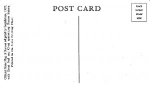 KS Kansas  LARGE LETTER~Linen & STATE FLAG~Chrome   *TWO*  Postcards