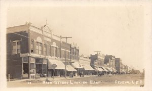 J31/ Geneva Nebraska RPPC Postcard c1910Citizens Bank Stores Main St  308