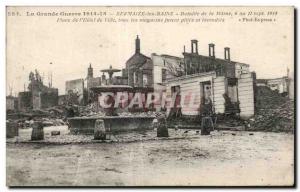 Old Postcard The large bathroom sermaize 1914 Battle of the Marne town square...