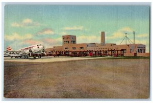 Albuquerque New Mexico Postcard Administration Building Municipal Airport 1951