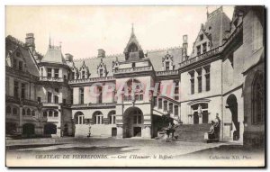 Old Postcard Chateau de Pierrefonds Court & # 39Honneur the Belfry