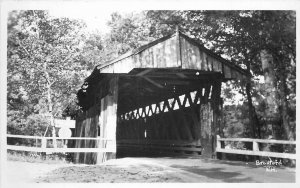 Postcard RPPC New Hampshire Bradford Covered Bridge 23-4954