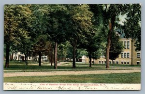 HAMILTON NY HAMILTON STREET FROM BROAD ST. ANTIQUE POSTCARD