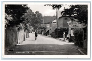 1949 Road View Biking in Bembridge Isle of Wight Vintage RPPC Photo Postcard