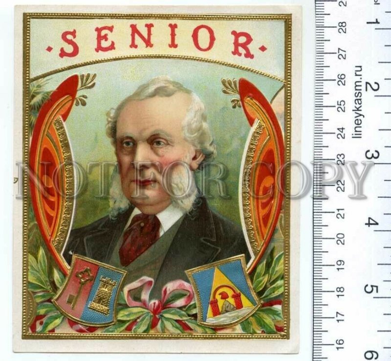 500136 SENIOR Vintage embossed cigar box label