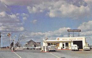 Grimsby Ontario Canada Viking Gas Station Restaurant Old Cars Postcard