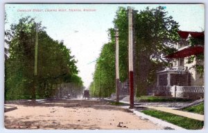 1914 TRENTON MISSOURI CHANDLER STREET LOOKING WEST ANTIQUE POSTCARD DIRT ROAD