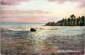 Foul Bay Victoria BC Salish Sea Vancouver Island Unused Hibben Postcard F88