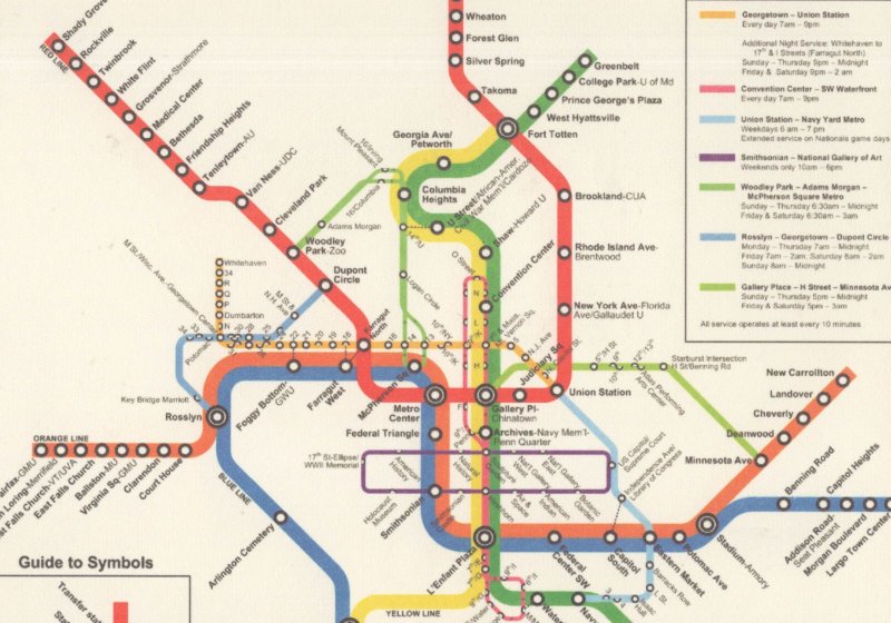 Washington USA Subway Train Map Underground Postcard