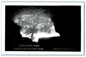 c1950's Ohio River Scene From Cave In Rock State Park IL RPPC Photo Postcard