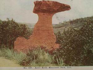 Postcard 1907 View of Anvil Rock, Monument Park, CO.    T4