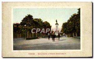 Old Postcard A Torino Monumento Vittorio Emanuele II