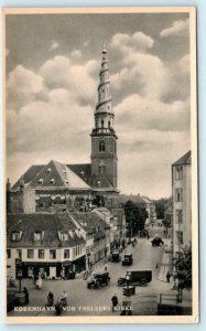 COPENHAGEN Kobenhavn, Denmark ~ VOR FRELSERS KIRKE  Church Street Scene Postcard