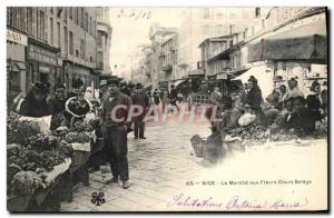 Old Postcard Nice Le Marche aux Cours Saleya Flower TOP