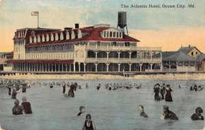 Ocean City Maryland The Atlantic Hotel Waterfront Vintage Postcard AA44056