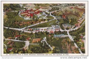 South Dakota Hot Springs Aeroplane View Battle Mountain Sanitarium and City C...