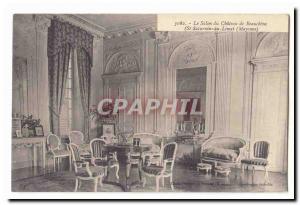 Old Postcard The living room of the Chateau Beauchene (St Saturnin du Limet)