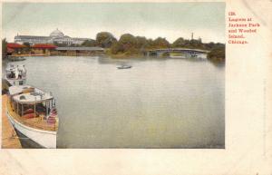 CHICAGO ILLINOIS LAGOON AT JACKSON PARK & WOODED ISLAND POSTCARD c1900s