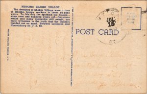 Vtg 1930s Guest House of Historic Shaker Village Kentucky Linen Postcard