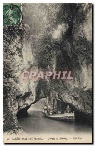 Postcard Old Gresy sur Aix Savoie Gorges Boat Sierroz