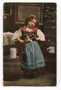 285831 MUNCHEN Girl w/ BEER Vintage Zieher NRE YEAR postcard