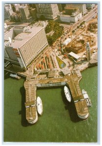 c1950's Star Ferry Pier Landing Aerial View Hong Kong Unposted Vintage Postcard