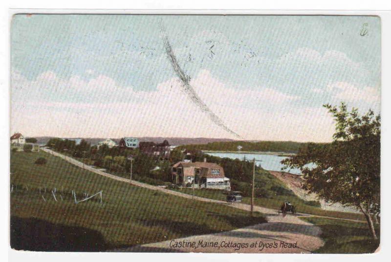 Cottages Dyce's Head Castine Maine 1907 postcard