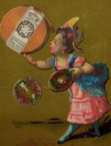 Victorian Trade Card Star Braid Lovely Lady Balancing Coil Of Rope On Finger F75