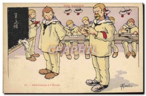 Postcard Old Gervese Illustrator Our Sailors Babordais has the & # 39ecole Ma...
