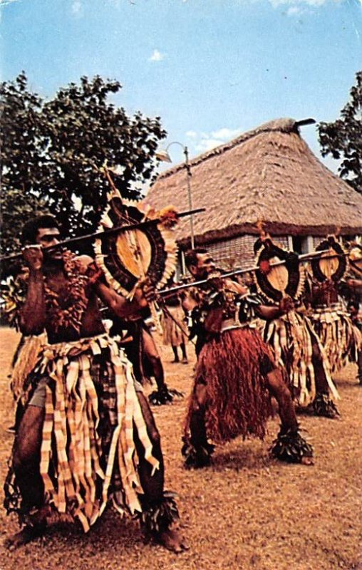 Meke Wese, Fijian Spear Dance Fiji Postal Used Unknown, Missing Stamp 