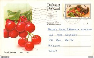 RSA South Africa Postal Stationery Cherries  to Excom